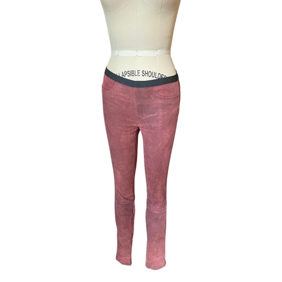 Helmut Lang Rust Red Leather Leggings SZ 4 - Picture 1 of 5